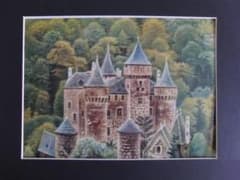 岡鹿之助、【森の館】、希少な大判額装用画集より、美品、日本人画家