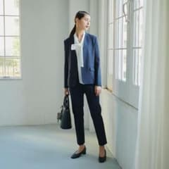 プラステ セットアップ パンツ ブラッシュドバック S/S ネイビー