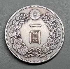 銀貨 一圓 明治十九年 大日本 硬貨 古銭 コイン 竜 蔵品 近代貨幣
