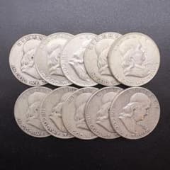 フランクリン ハーフダラー 50セント ドル 10枚セット アメリカ 銀貨 A