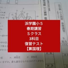 浜学園 小5 春期講習 3科目 Sクラス 実力テスト 復習テスト - メルカリ