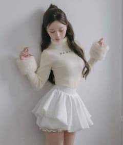 Darich スムースファーリブニットトップス IVO 袖ファー即日発送可