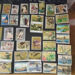 日本浮世絵、屏風絵切手（使用済み） 50種 ① - メルカリ
