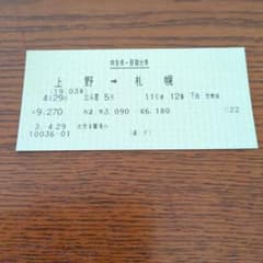 廃止列車】JRマルス券使用済 北斗星号寝台指定券（B個） | Shop at