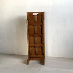 古い木製 カリモク karimoku スリッパラック ラタン昭和レトロ - メルカリ