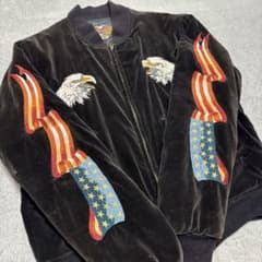 90s ハーレーダビッドソン ベロア スカジャン 別珍 イーグル