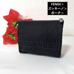 美品 FENDI フェンディ ズッキーノ ズッカ柄 ミニポーチ キャンパス
