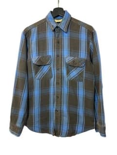 ぐ*す様 70s Trails End 青黒 ブロックチェック ネルシャツ ヴィ
