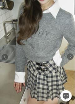 RANDY バックレースアップニットトップス グレー - メルカリ