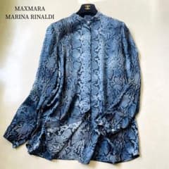 5Lサイズ✨マックスマーラ♡シルクブラウス パイソン柄 光沢 シェル