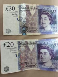 ピ*ム様 【旧紙幣】イギリス 20ポンド札 4枚セット エリザベス女王