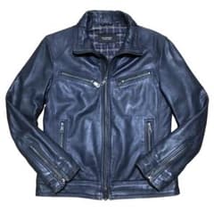 バーバリーブラックレーベル ラムスキンレザー ライダースジャケット M