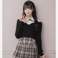 シャツレイヤードオープンショルダーニット pium ブラック - メルカリ