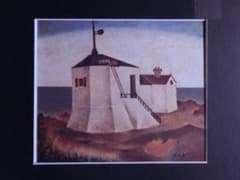 岡鹿之助、【信号台】、希少な大判額装用画集より、美品、日本人画家