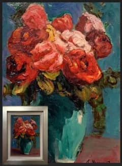 美術館収蔵画家】故・山本直治◇二紀会評議員◇油彩F4号◇評価16万