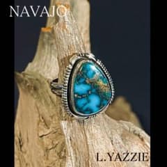 ビンテージ】【ナバホ族】L.YAZZIE ターコイズリング 13号14号 - メルカリ