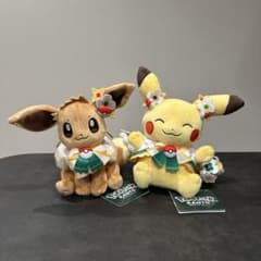 新品未使用】ポケパークカントー 限定 ピカチュウ イーブイ ぬいぐるみ