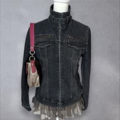 y2k 平成ギャル デニムジャケット ロック NANA ミリタリー ダークコア