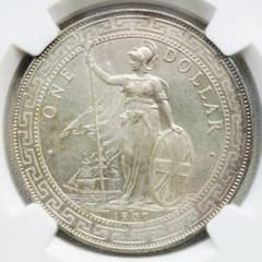 イギリス領 ブリタニア立像 貿易銀 1ドル銀貨 1907B【NGC MS62