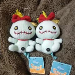 レア□スティッチ スクランプ ぬいぐるみキーホルダー 2体セット