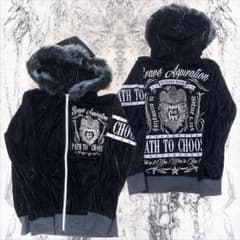 平成 ギャル ベロア ラメ スカル ファー パーカー y2k お兄系 グランジ