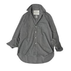 フランク＆アイリーン EILEEN ギンガムチェック スキッパーシャツ 黒白