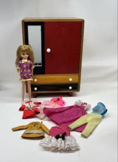 4代目リカちゃん 人形 服 タンス 昭和レトロ 人形家具 洋服 9点セット