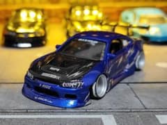 ホットウィールカスタム 日産 s15 フルエアロ ドリ車 深リムトミカ改造