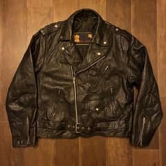 80s vintage レザーダブルライダースジャケット 古着 - メルカリ