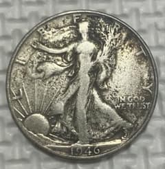 1946年 アメリカ ウォーキングリバティハーフダラー銀貨 1枚 銀90