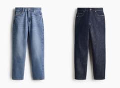 □ 48147☆ LOEWE ロエベ ジーンズ レザーパッチ ストレートデニム