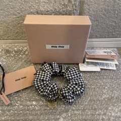 新品未使用】MIU MIU チェック柄 ヘアシュシュ 5IF063 2F9H - メルカリ