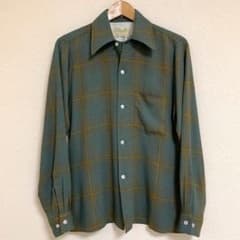 60s ARROW アロー レーヨン ギャバジン シャツ シャドー チェック M