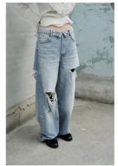 完売品 ZARA TRF ミッドライズ折り返しウエストデニムパンツ 38 - メルカリ