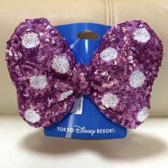 ディズニー リゾート ミニーちゃん スパンコール ヘアゴム ヘアポニー