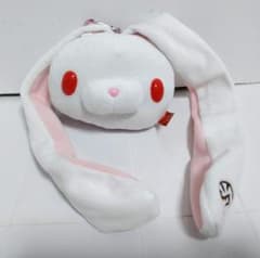 チャックスGP 汎用うさぎ ぬいぐるみ フェイスパスケース ホワイト