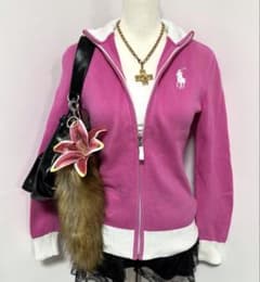 ラルフローレン ケーブル ニット ピンク y2k グランジ ノーム ロンドン