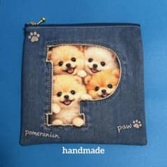 ラスト一点限定品❣️レアパネル ポメラニアン犬種イニシャルデニム