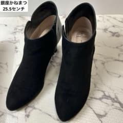 美品】銀座かねまつ ショート ブーティ ブーツ 25.5 スエード レザー