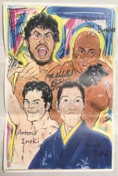 アブドーラ・ザ・ブッチャー 直筆サイン入り ポスター プロレス夢の