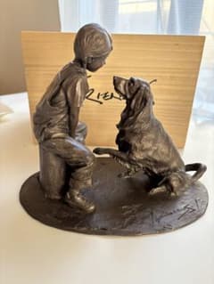 最終値下げ•限定生産•FRIENDS大道寺光弘 ブロンズ像 犬と少女 美術品