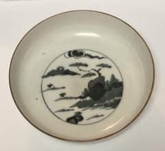 骨董品」古伊万里 染付 山水図 江戸時代に肥前で焼かれた磁器である 皿