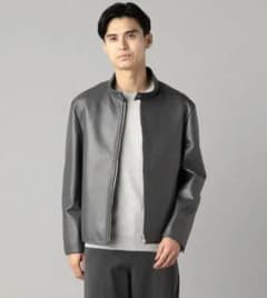 試着のみ 25AWコムサメン ラムレザー シングルライダース グレー L