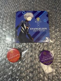 エヴァンゲリオンButter コラボカフェ 渚カヲル コースター 缶バッジ