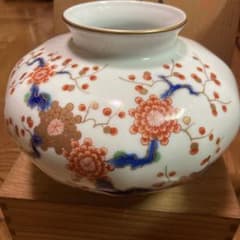 深川製磁 有田焼 花瓶 岩梅 寿赤絵 - メルカリ