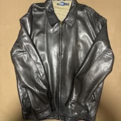 希少 ポロラルフローレン ラムレザー 羊革 レザージャケット XL 黒