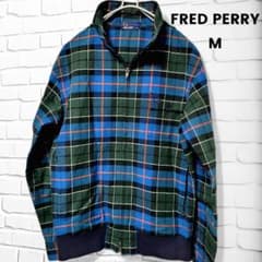 FRED PERRY チェック ジップブルゾン M 短丈 月桂樹ロゴ - メルカリ