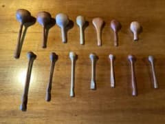 ハンドメイド ウッドブロック 木柾 木魚 クラベス 7点セット 民族楽器