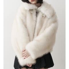 jouetie ベルトミドルファーコート アイボリー - メルカリ