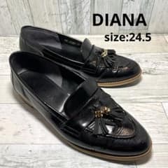 ダイアナ DIANA タッセル ローファー ブラック レディース 24.5 - メルカリ